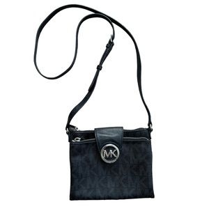 Michael Kors Fulton Crossbody Double Zipper Black